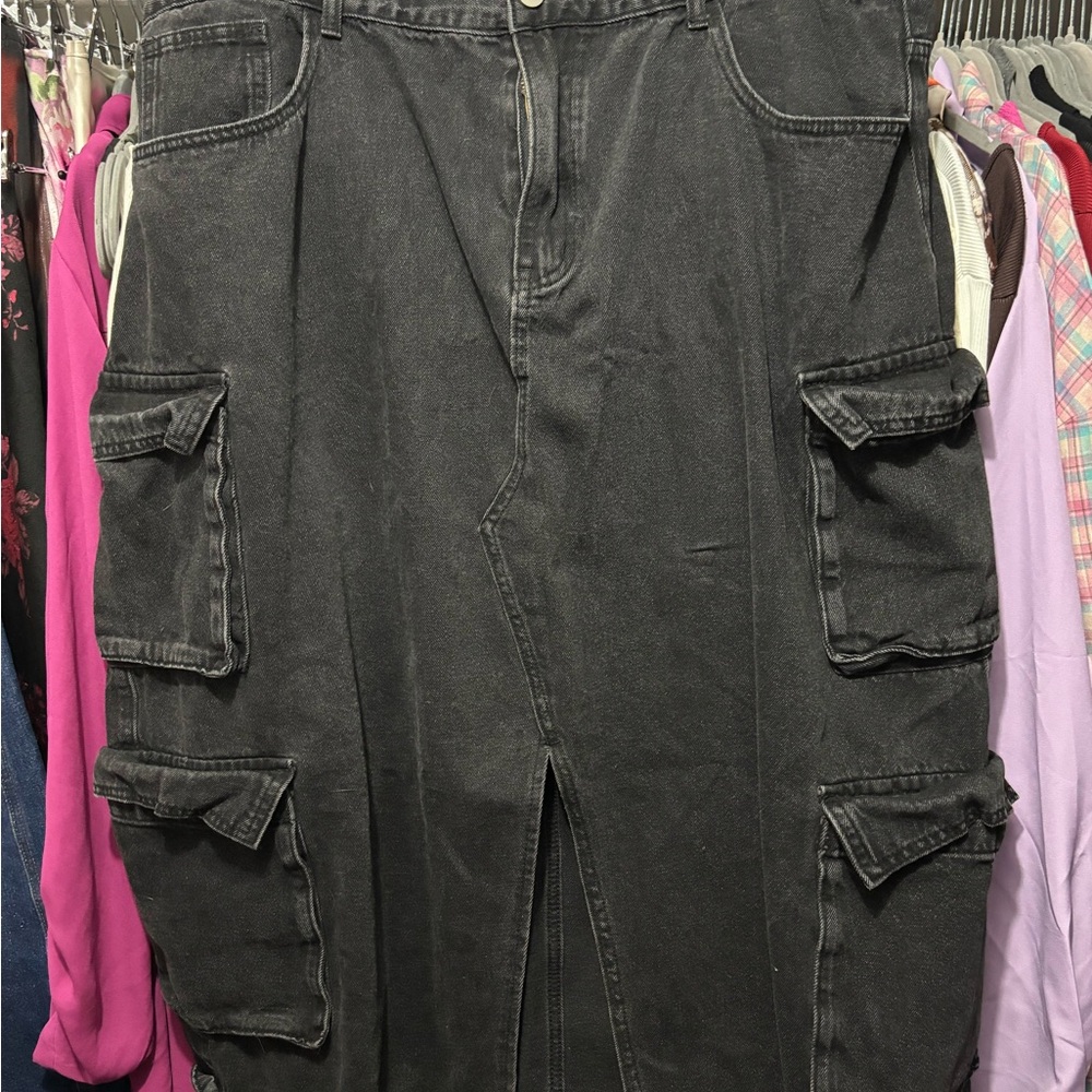 Cider Charcoal Denim Skirt